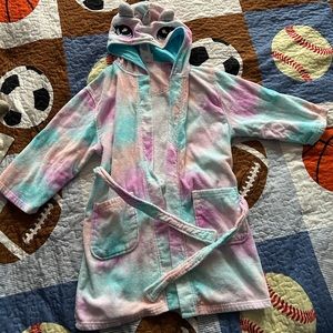 Girls unicorn hooded tie dye robe. Size 10/12
